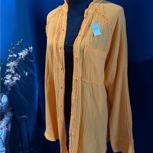 Orange Button-Up Shirt